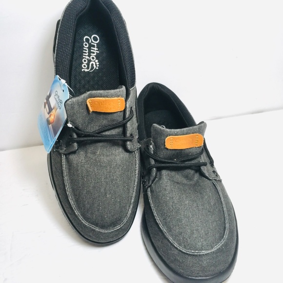 Ortho Comfort Men’s Casual Dark Gray Canvas Lace Up Loafer With Arch Support 10M - Picture 9 of 9